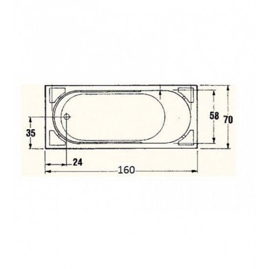 Ορθογώνια Μπανιέρα Ακρυλική Gloria 517 Sanitec 160x70x60cm Ορθογώνια Μπανιέρα Ακρυλική Gloria 517 Sanitec 160x70x60cm